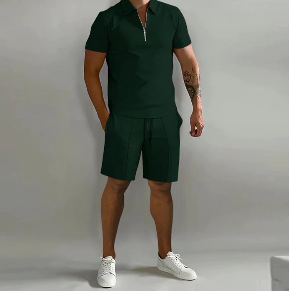 Herren Poloshirt Shorts Set Sommer