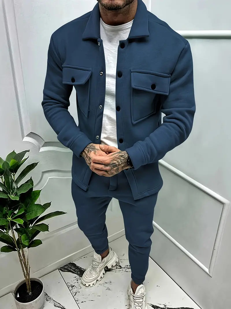 Herren Langarm Hemd Set Modern Style