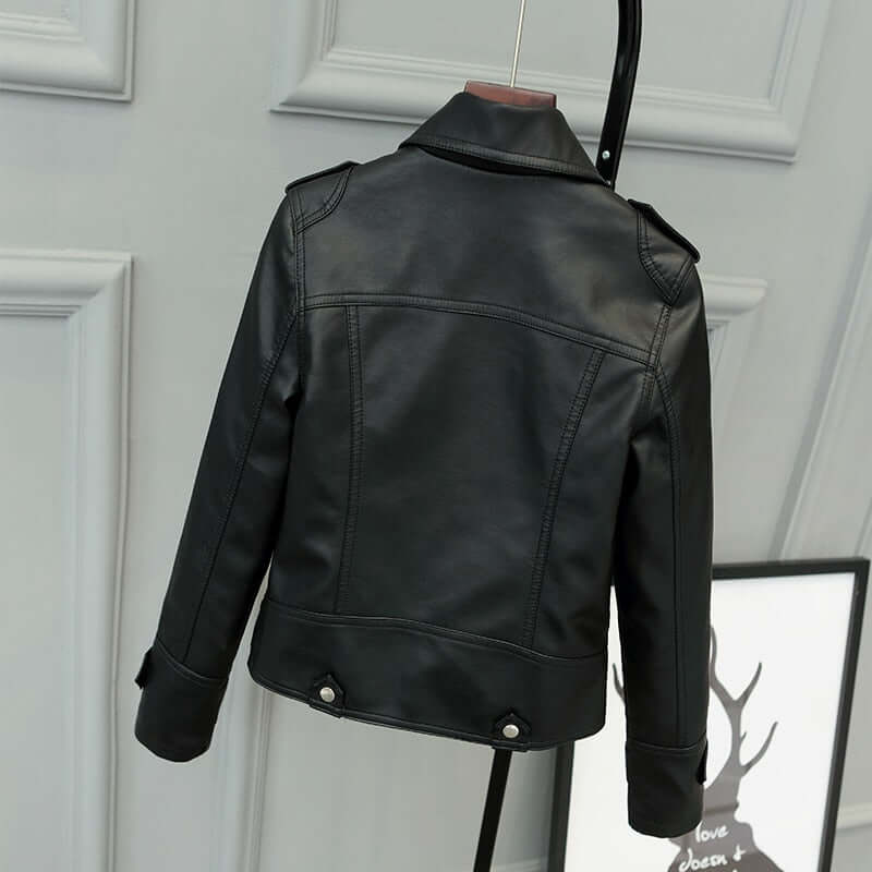 Frauen Lederjacke Slim Fit Biker Style - IdealeKleiden