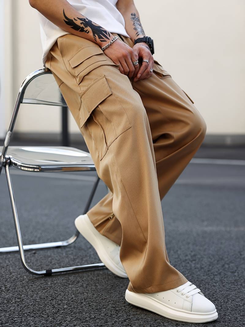 Herren Cargohose Gerade Bein Vieltaschen