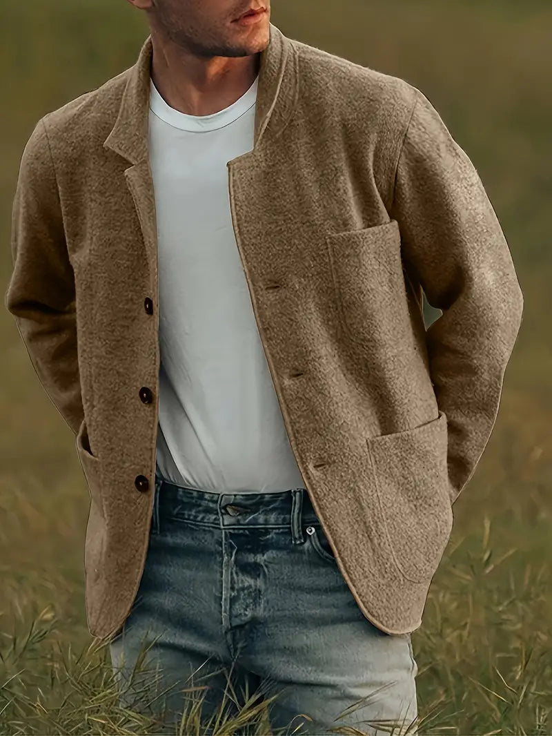 Retro Langarmjacke Lässig Casual Style - IdealeKleiden