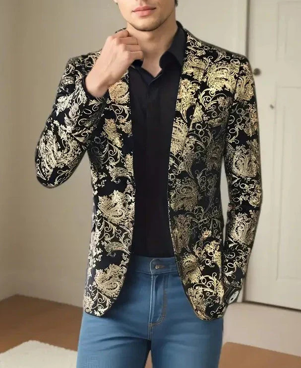 Herren Blazer Elegant Barock Muster