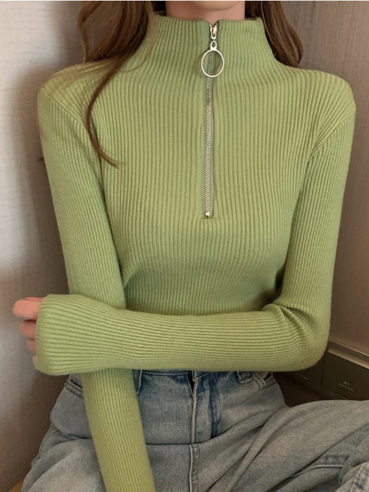 Damen Rollkragen Pullover Weich und Warm