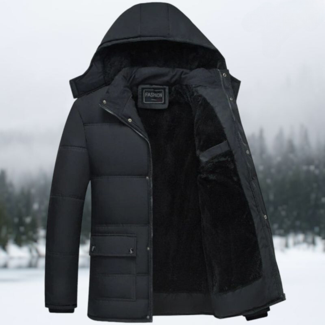 Schwarze Daunenjacke Winter Warm - IdealeKleiden