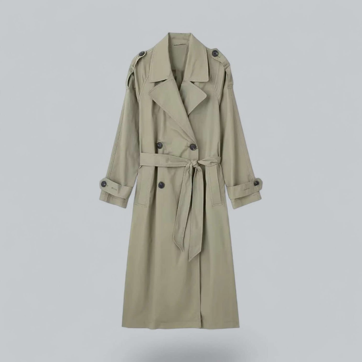Stylischer Damen-Trenchcoat Doppelfütterung Gürtel