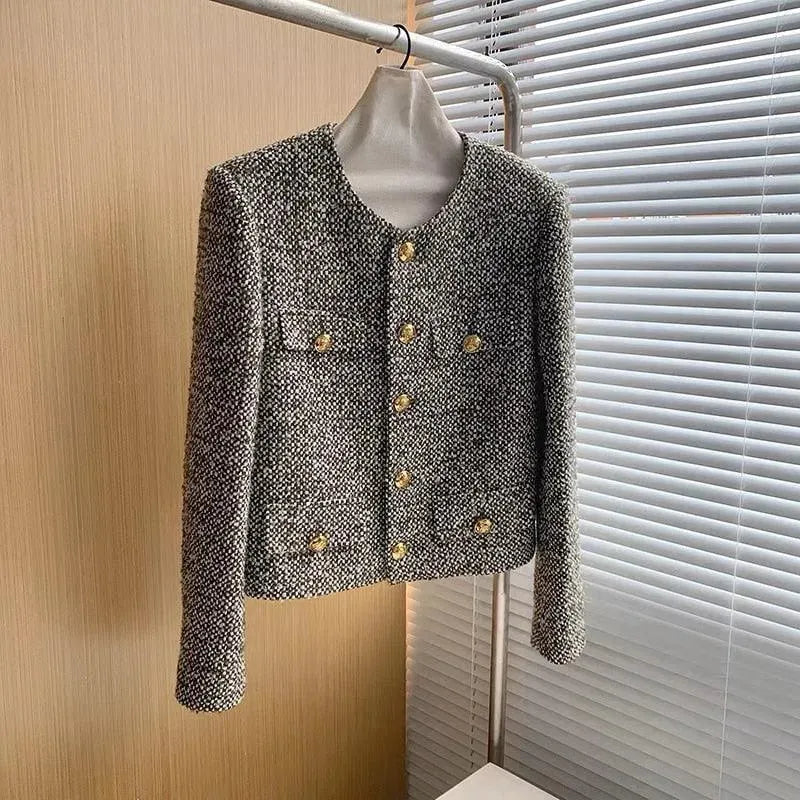 Modische Damenjacke Mit Vielen Taschen Tweed Stil