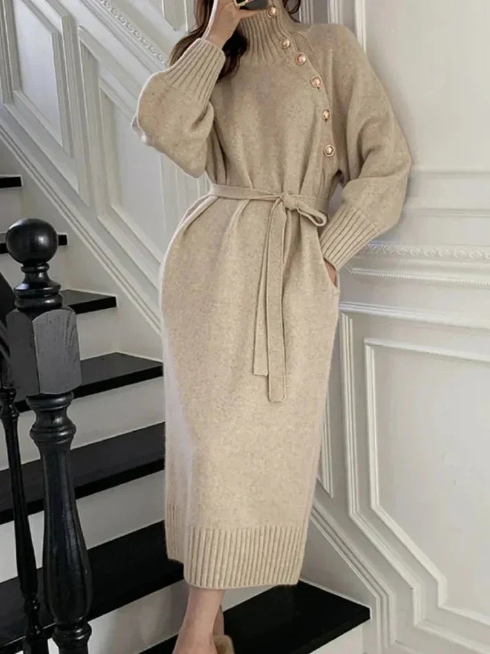 Komfortables Damen Sweatdress Mit Gürtel