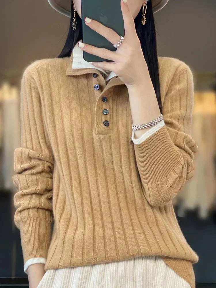 Stylischer Pullover Umlegekragen Modern