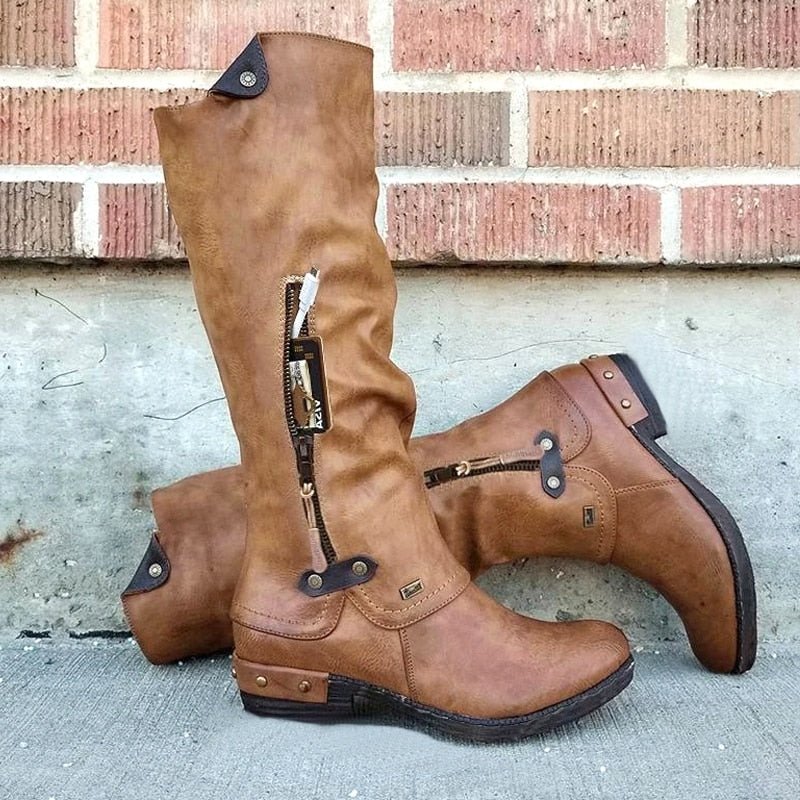 Praktische Stiefel Damen Bequem mit Reisetüte