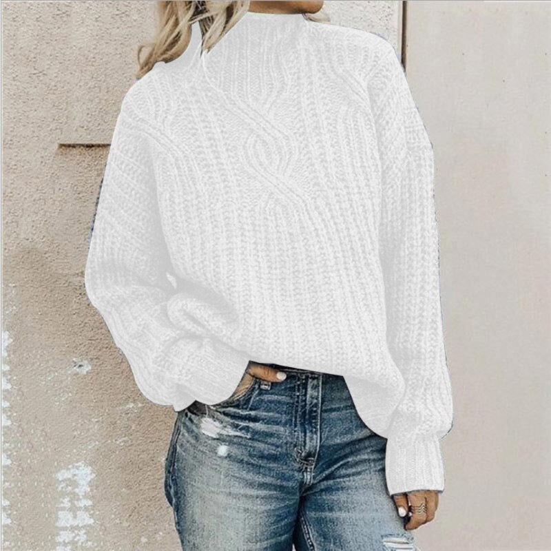 Bequemer Strickpullover Rollkragen Warm