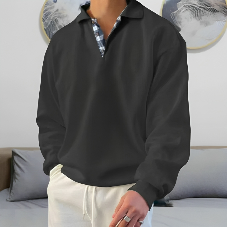 Bequemer Polo Sweat Pullover Casual