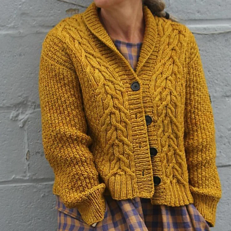 Einfacher Gelber Pullover Ohne Kragen
