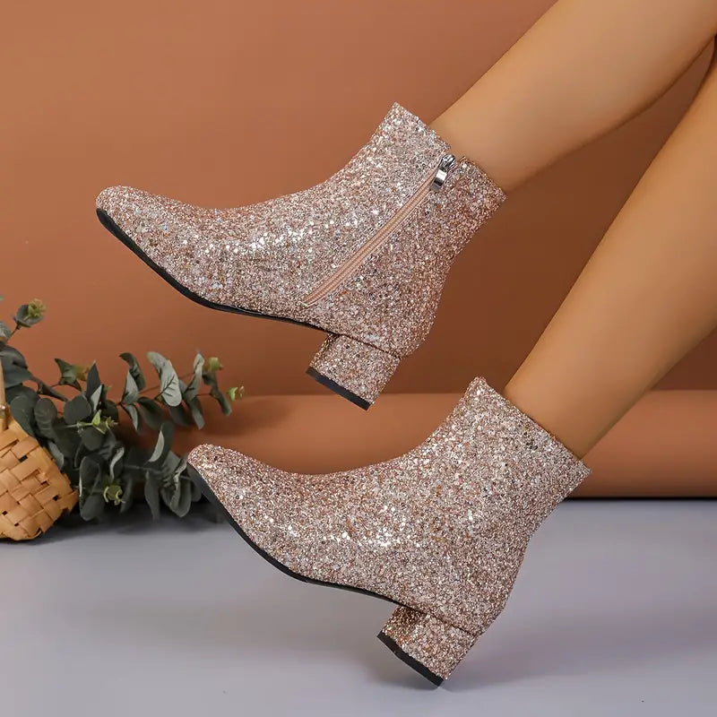 Damen High Heels Glitzer Schuhe