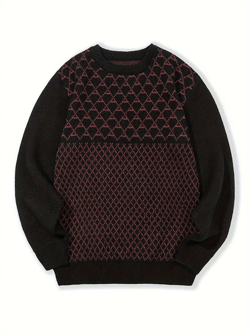 Herren Pullover Rautenmuster Modern Geschenk