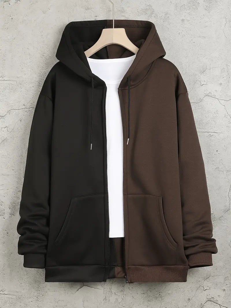 Herren Kapuzenpullover Grau Meliert