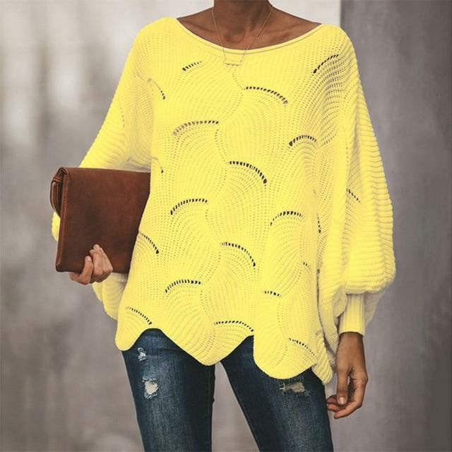 Damen Strickpullover Bequem Herbst