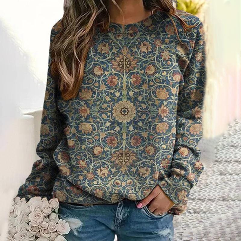 Eleganter Damen Pullover Blumen Design - IdealeKleiden