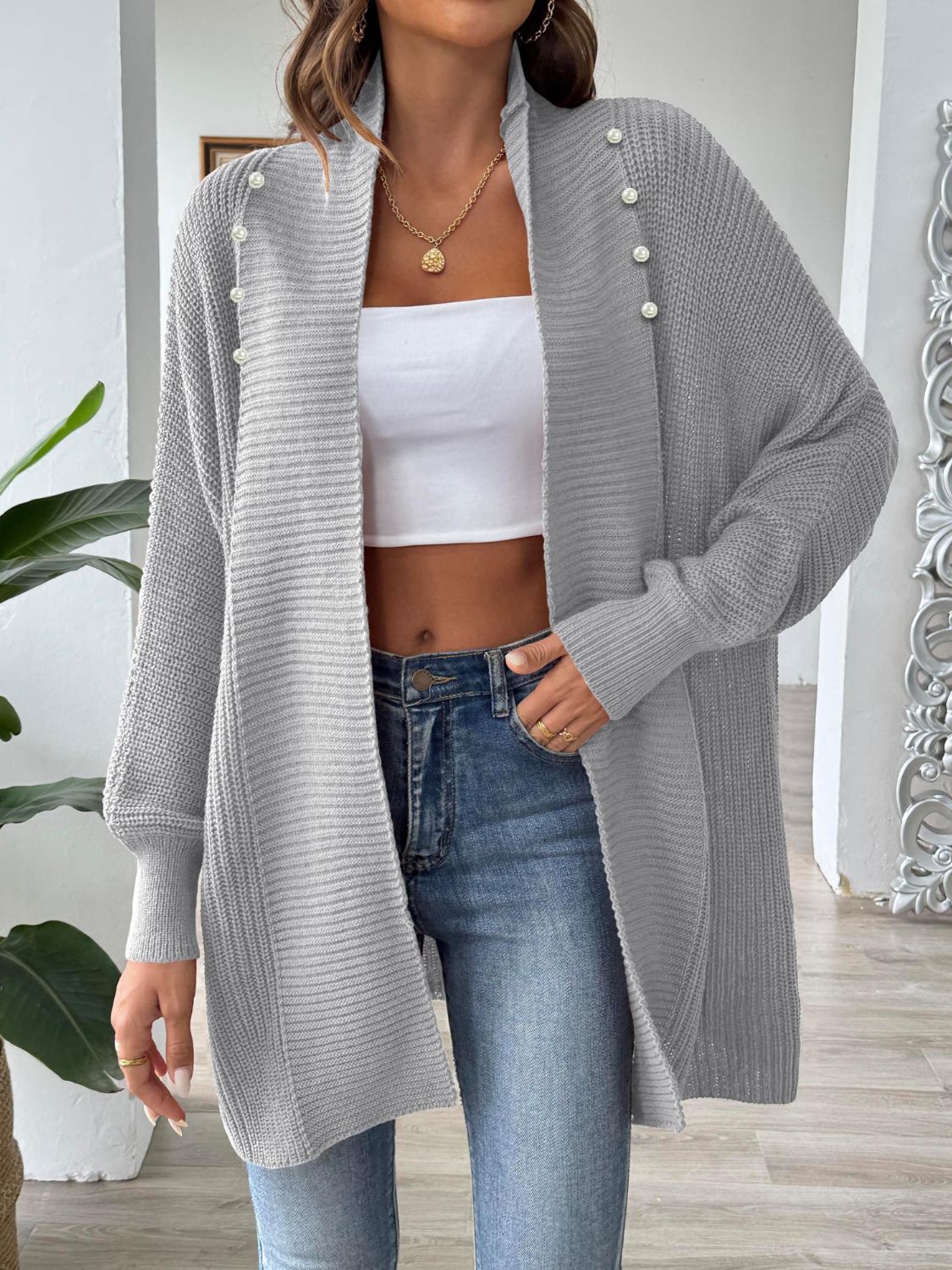 Elegante Strickjacke Damen Lockere Fit