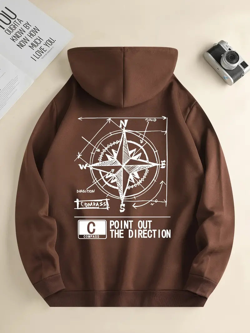 Herren Pullover Kapuze Sportlich Druck