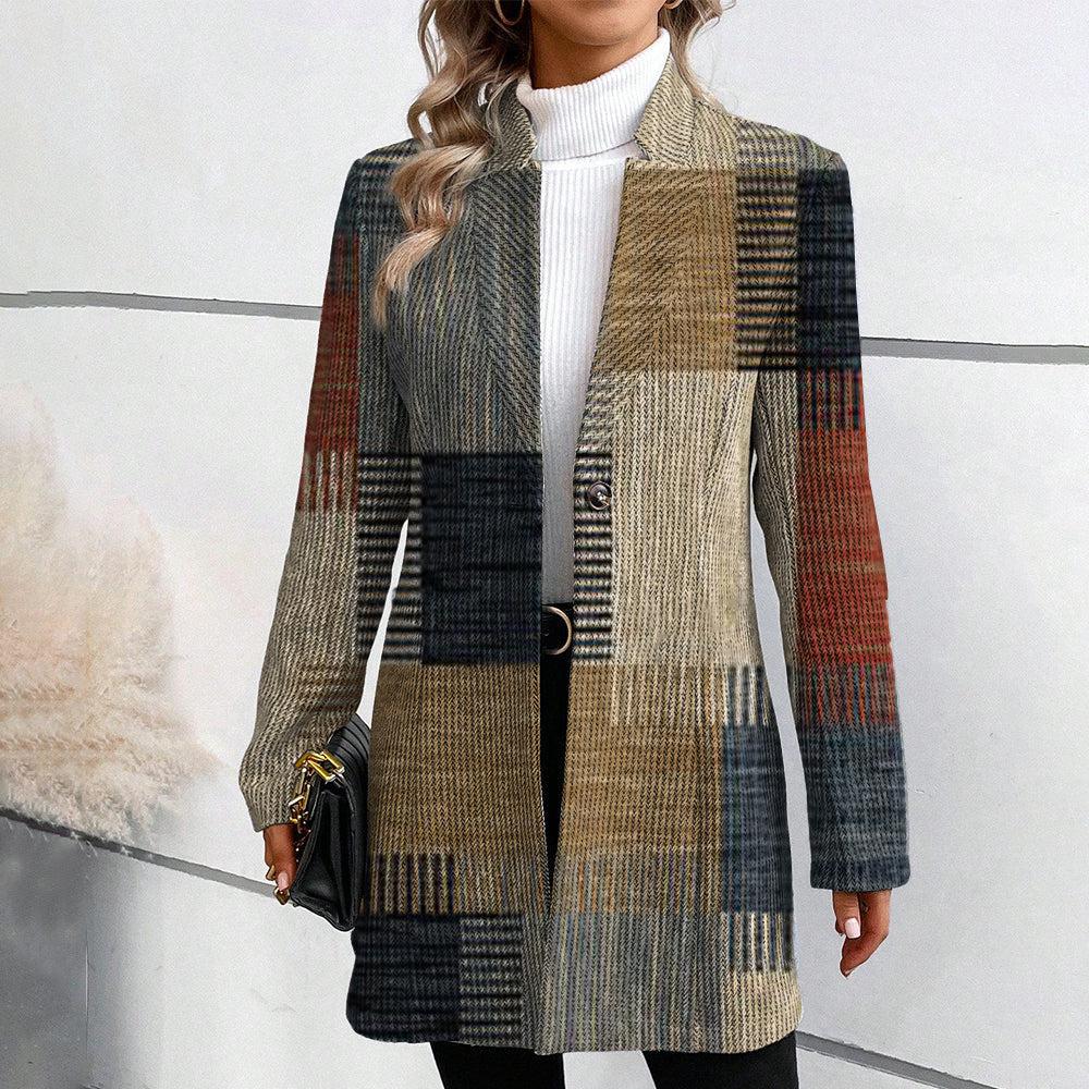 Stilvoller Damenblazer mit Chic Muster - IdealeKleiden