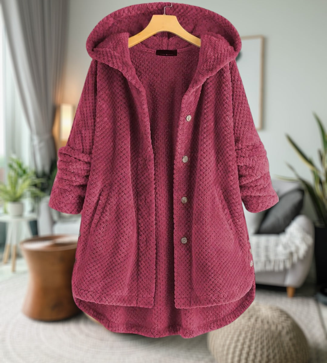 Damen Fleecejacke Weich Teddylook