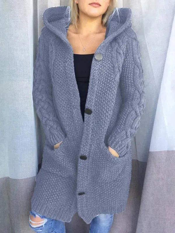 Lange Damen Strickjacke Warm