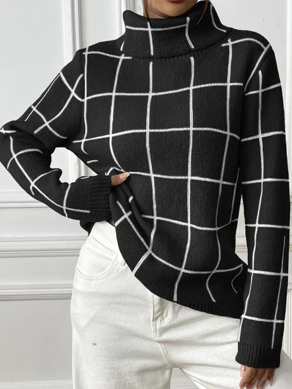 Damen Pullover Hochkragen Warm Winter