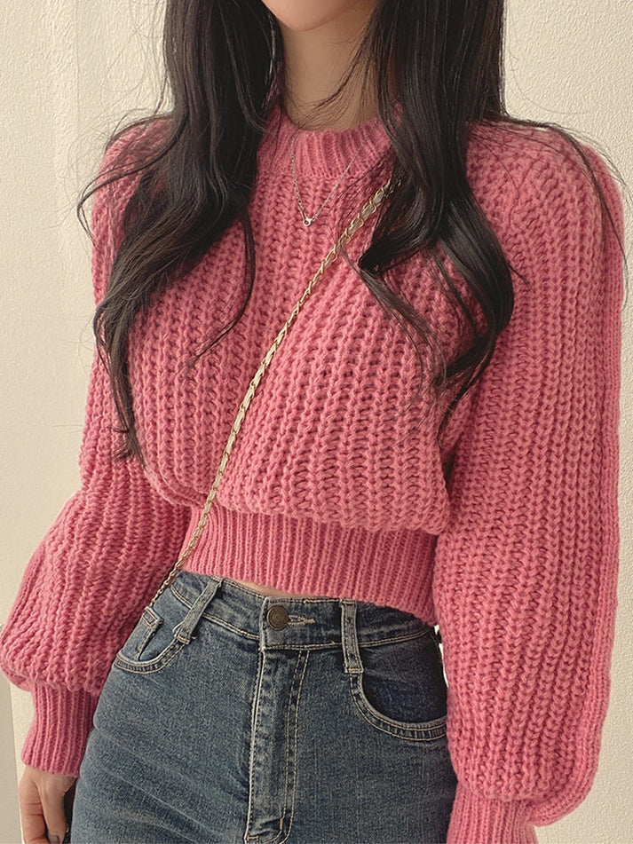 Modischer Grobstrick Pullover Damen