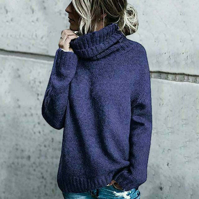 Damen Strickpullover Übergröße Rollkragen Herbstmodell