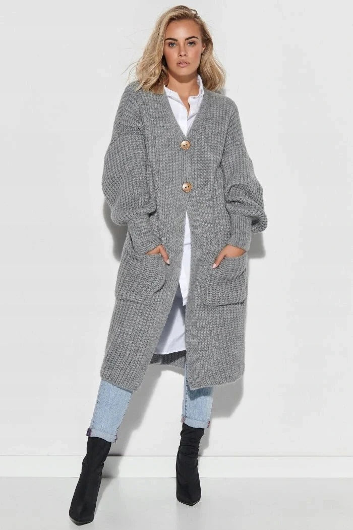 Große Strickjacke Oversized Lange Mantel Damen