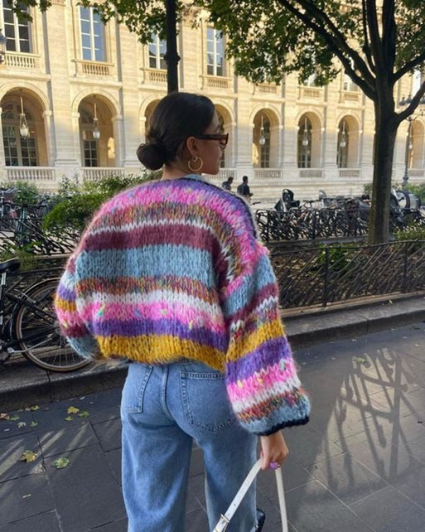 Große Strickjacke Übergröße Offen Vorne