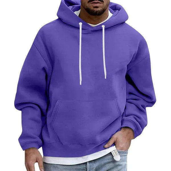 Bequeme Herren-Hoodie Übergröße Weich Baumwolle Känguru-Tasche Kapuze