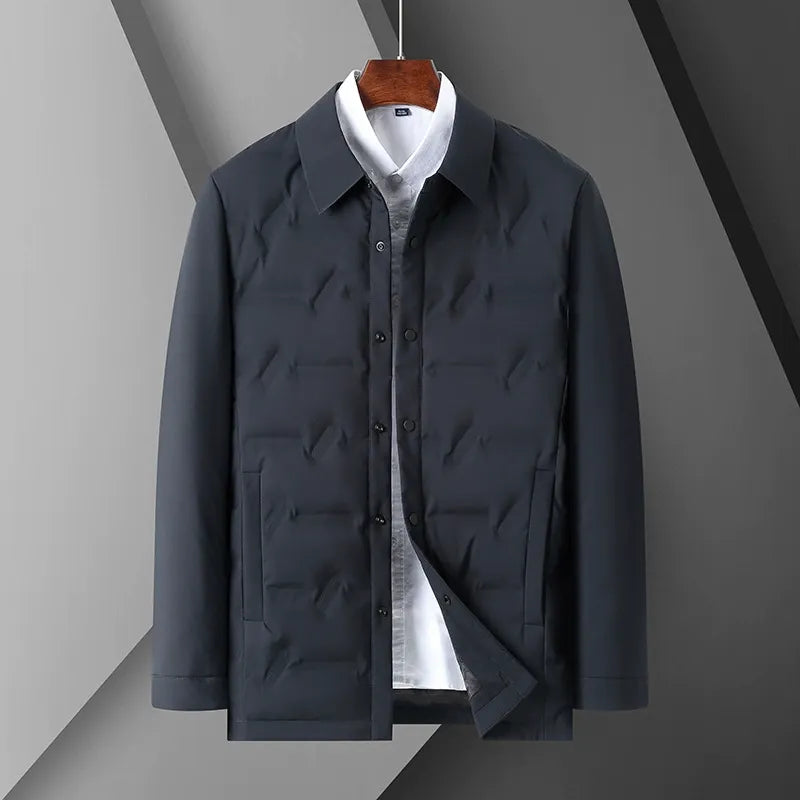 Daunenjacke Slim Fit Modern Knopfverschluss Steppjacke