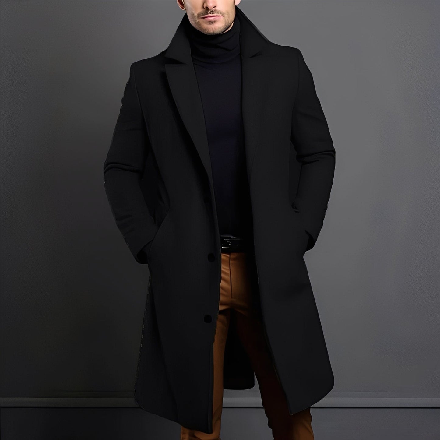 Herren Trenchcoat Elegant Woll Qualität