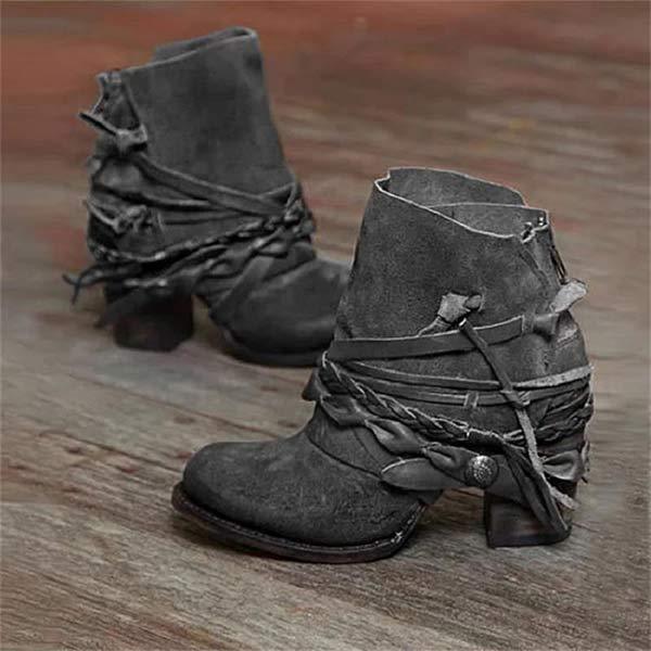 Weinlese Stiefel Elegant Schwarz