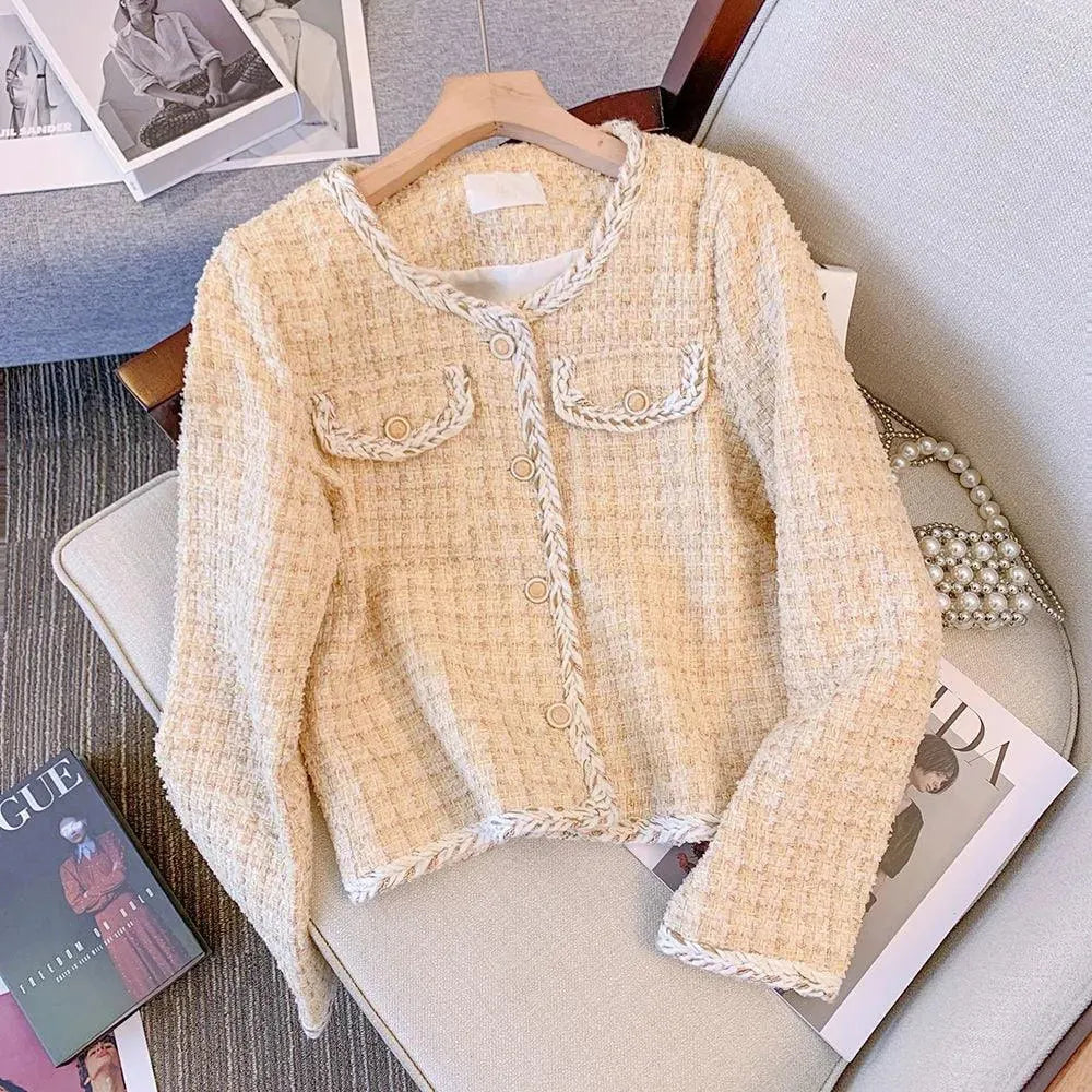 Rosa Karo Damenjacke Trendy Tweed