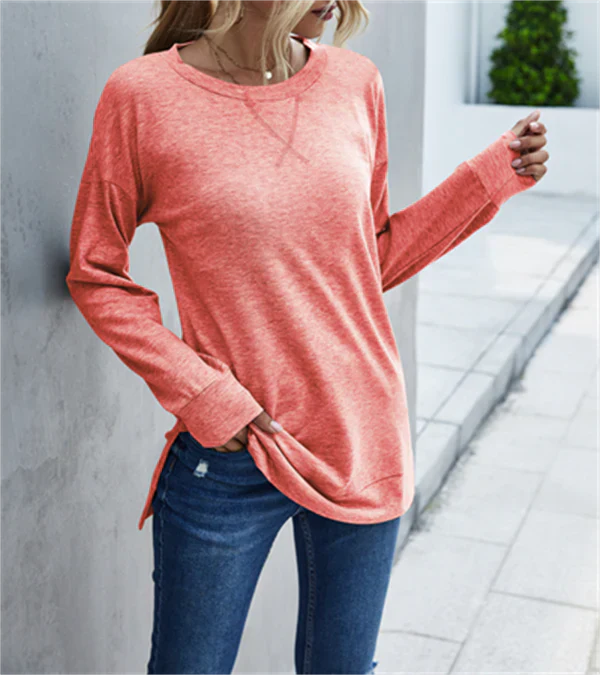 Frühlings Langarmshirt Vollton Farbe