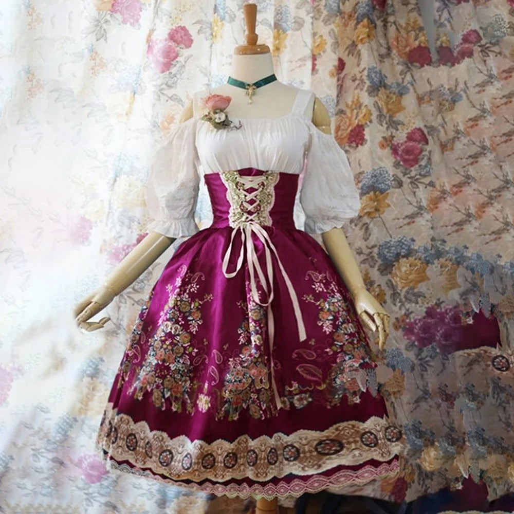 Traditionelles Dirndl Blumenmuster Oktoberfest