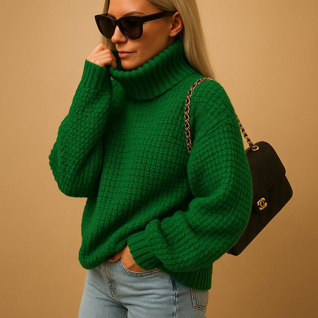 Elegante Damenpullover Rollkragen Strick