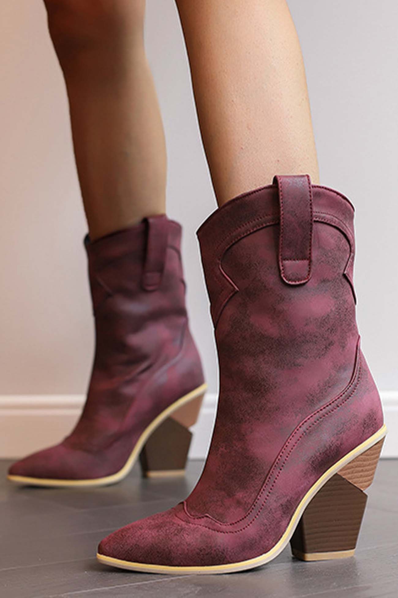 Hohe Westernstiefel Damen Spitze Zulaufend