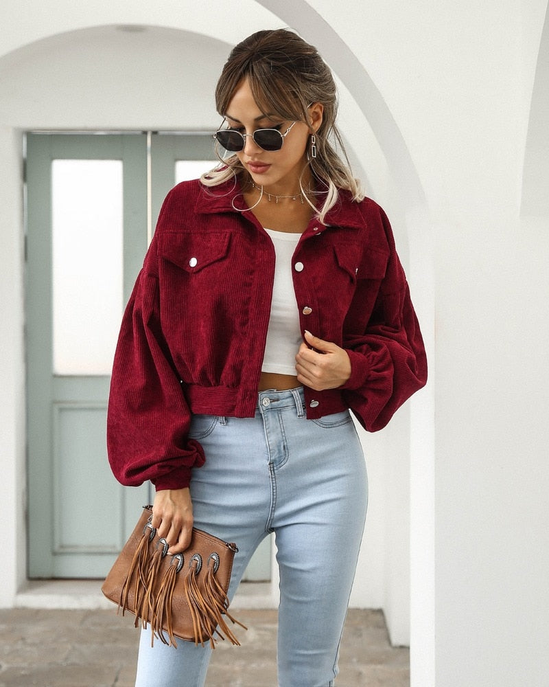Damen Jacke Große Ärmel Modern Stil