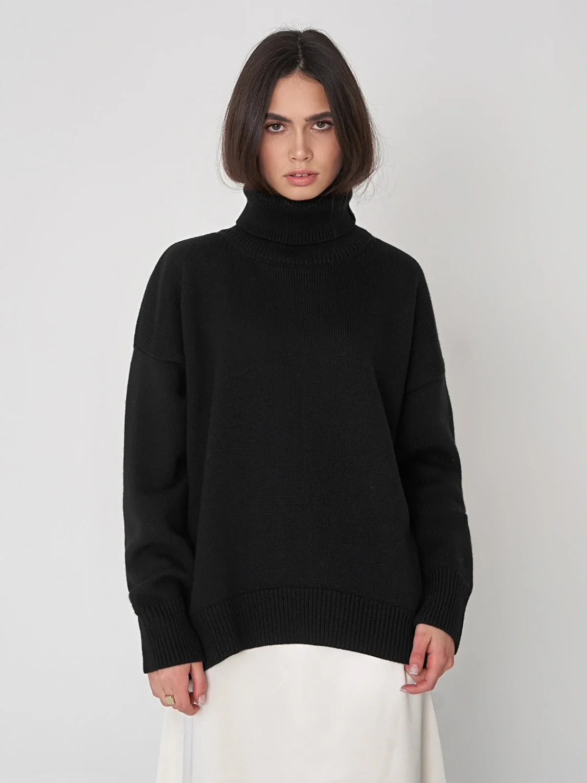 Weicher Oversize Pullover Rollkragen Damen