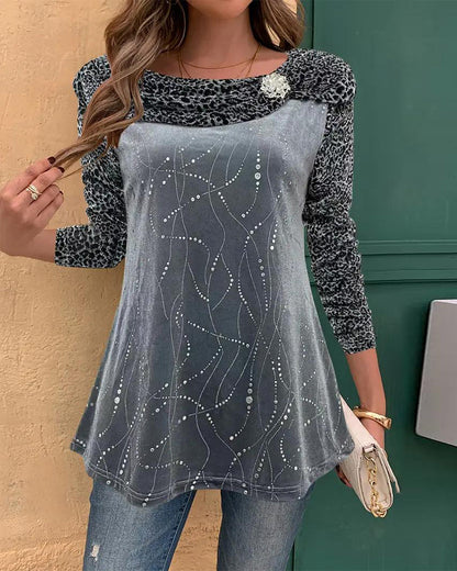 Leopard-Oberteil Frauen Trendy