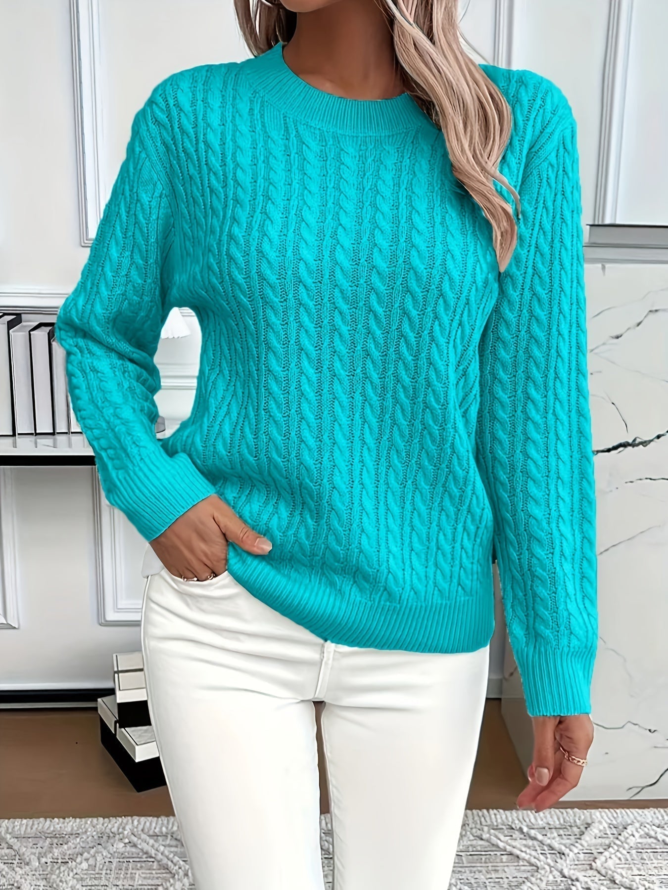 Eleganter Strickpullover Modisch Gestreift