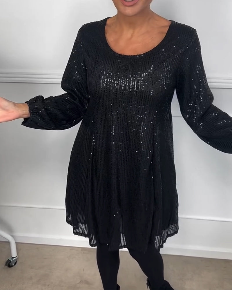 Elegante Abendkleid Pailletten A-Linie