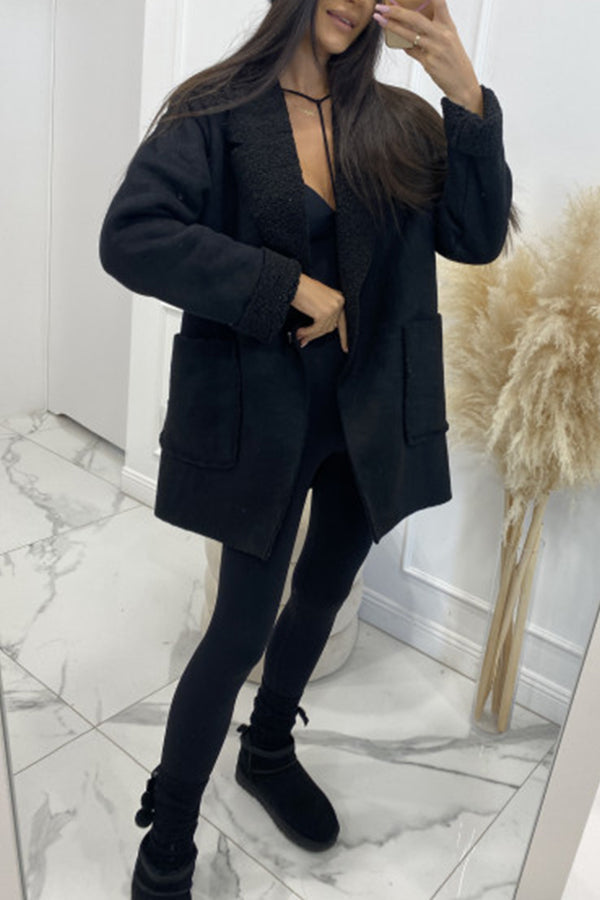 Kurze Sherpa-Jacke Damen Modern