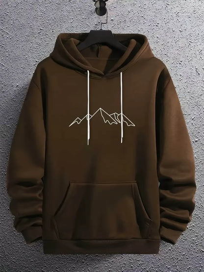 Herren Kapuzenpullover Berg Motiv Trendy