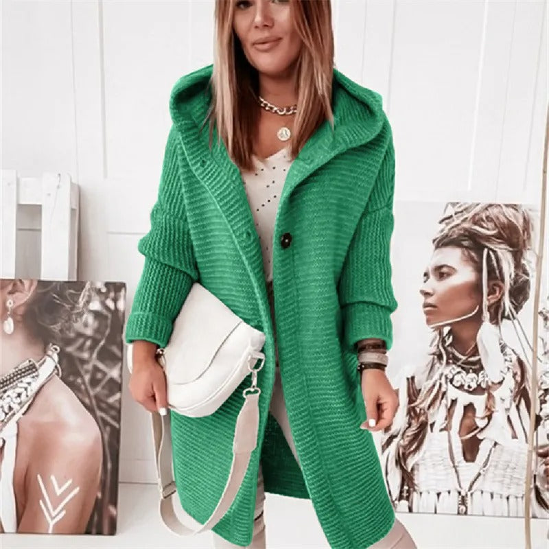 Damen Kaschmir Cardigan Kapuzenpullover Luxus