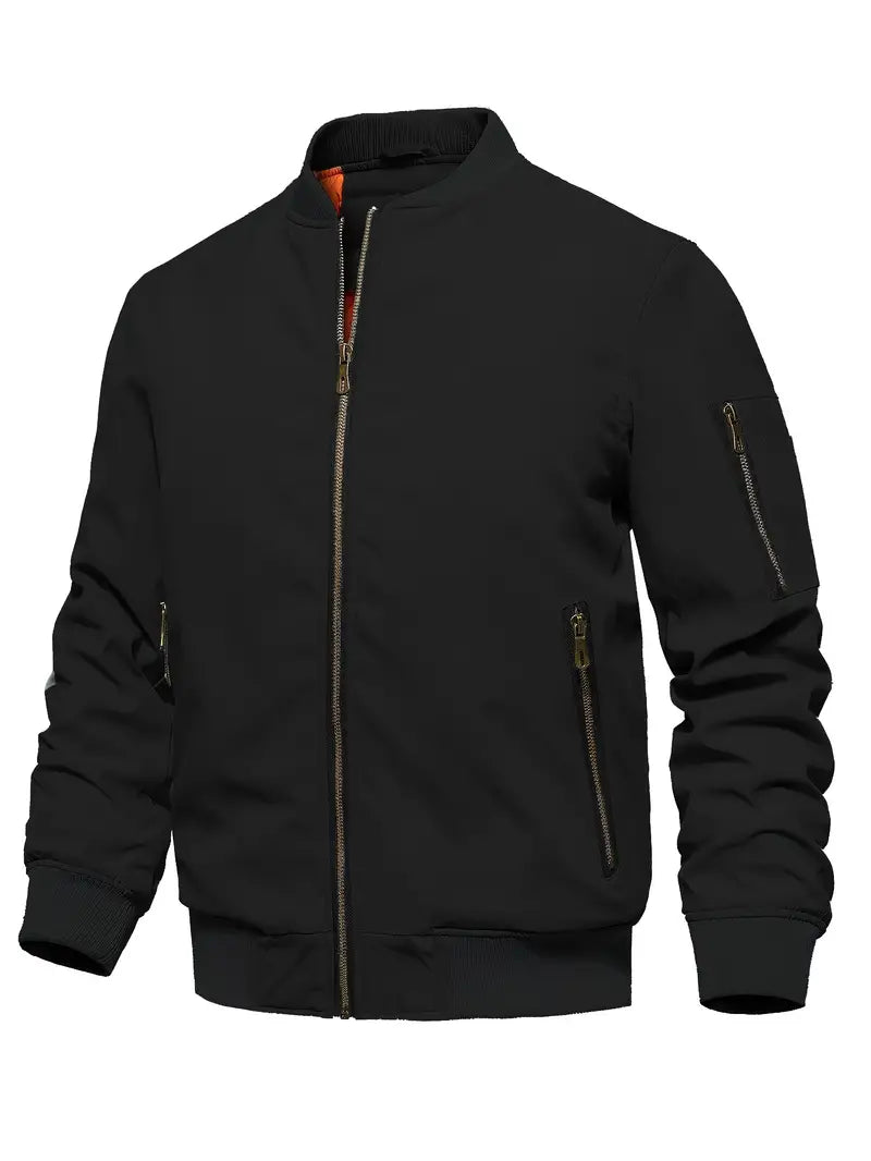 Herren Bomberjacke Elegant Leder Look - IdealeKleiden