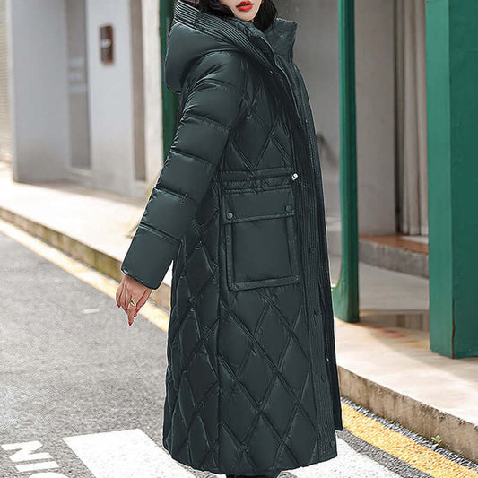 Damen Winterjacke Gepolstert Kapuze Warm - IdealeKleiden
